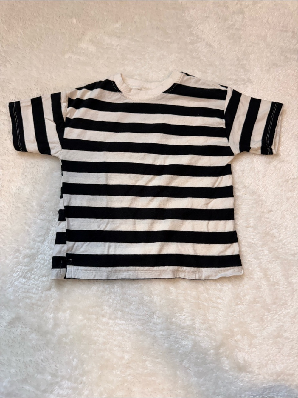 Zara Kids Black & White Striped Short Sleeve Tee Size 3-4yrs